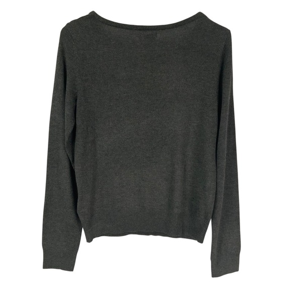 Inextenso Women Charcoal Gray Long Sleeve Sweater Top Size S Diamond Knit NWT - Picture 2 of 6